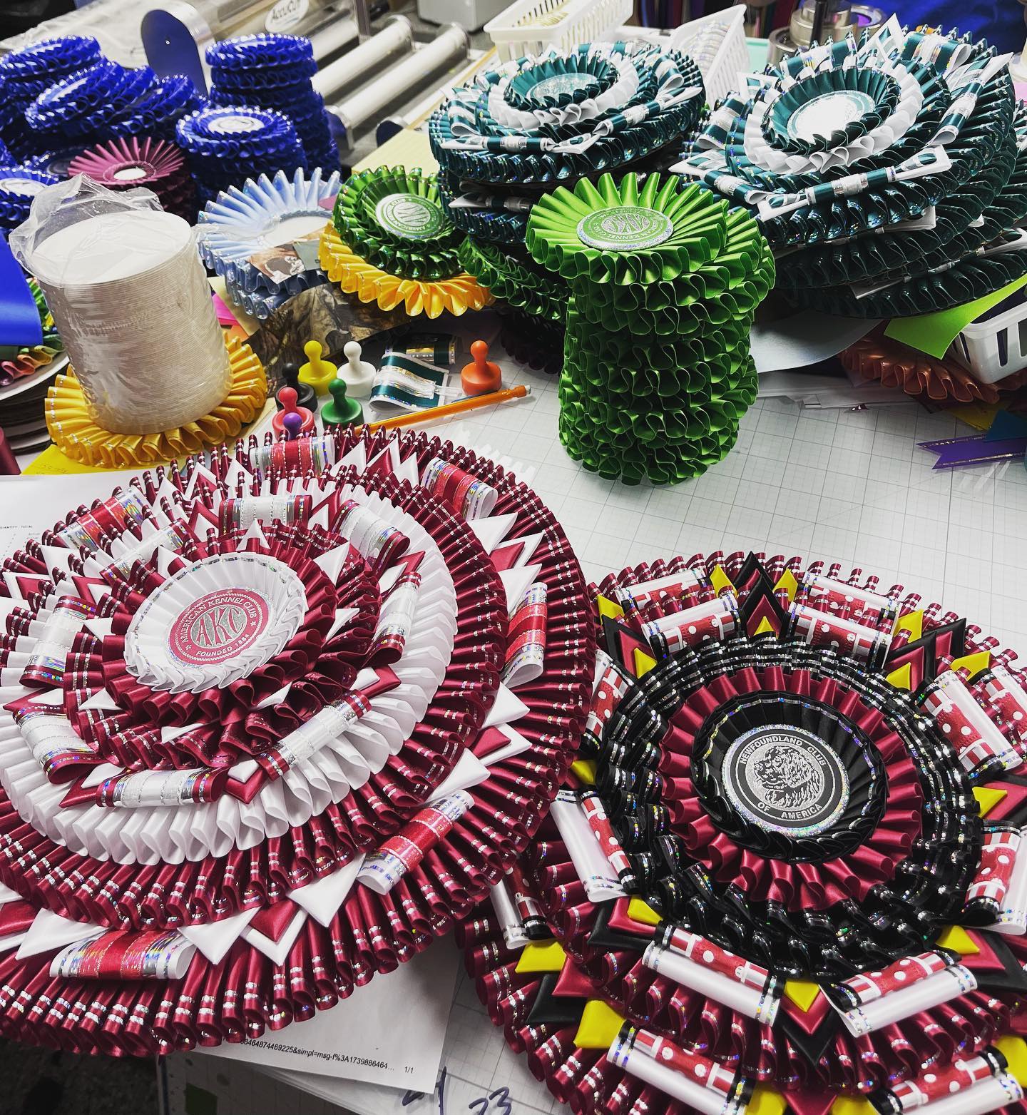 ribbons on table